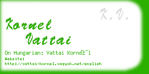 kornel vattai business card